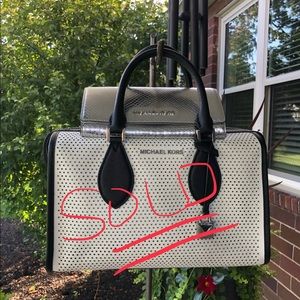 Michael Kors Perforated Bag & Silver wallet